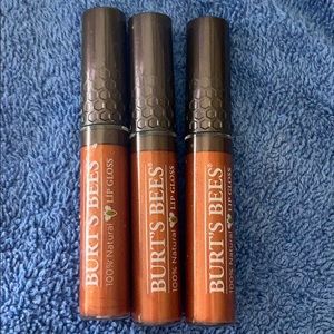 Burt’s Bees 100% natural lip gloss lot of 3 NWT